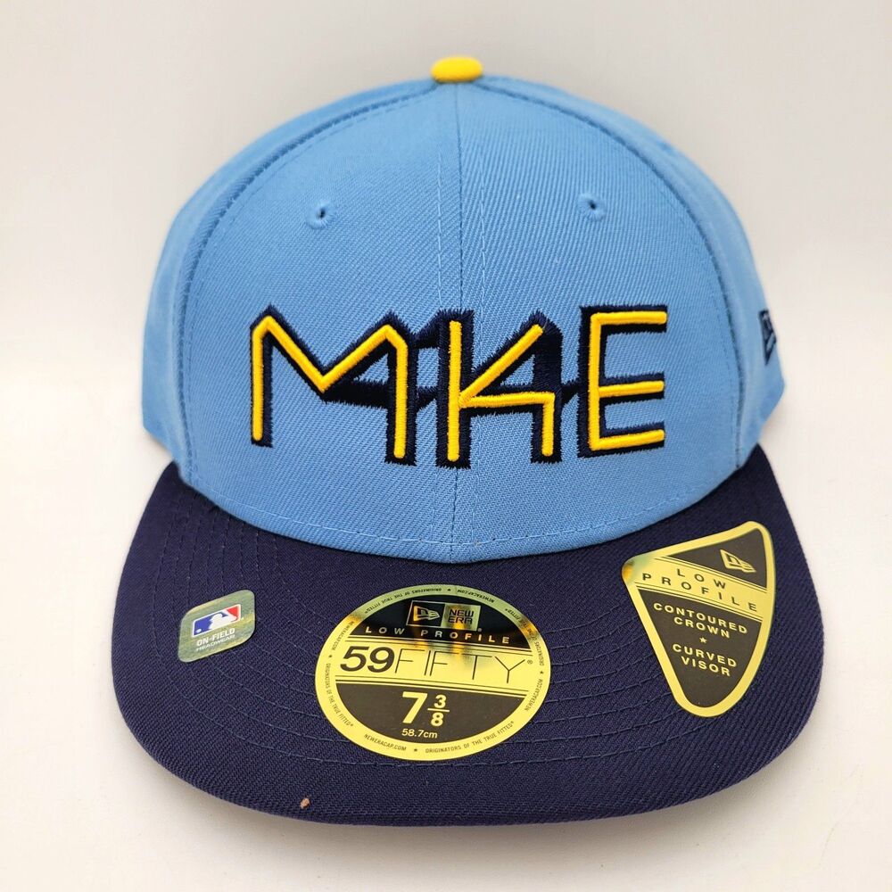New Era Milwaukee Brewers 2022 City Connect 59FIFTY LOPRO Blue Fitted Hat 7 3/8